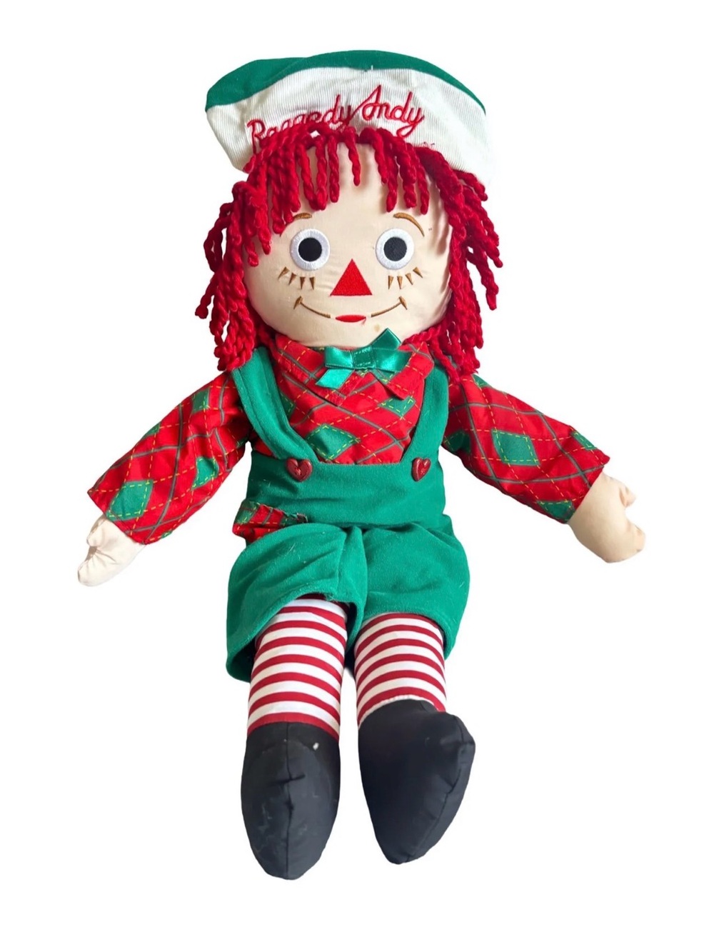 🎄 VINTAGE Raggedy Andy Christmas Plush 40+ Years!
